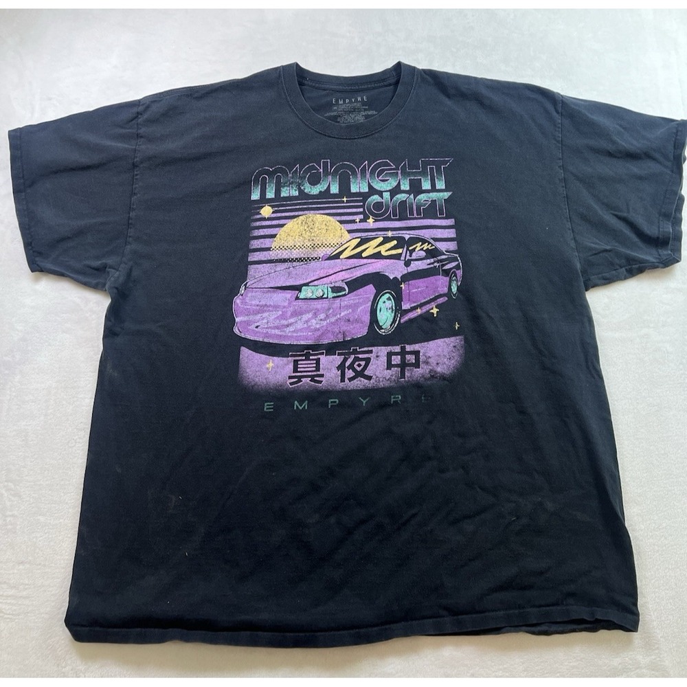 Empyre Midnight Drift Men’s T-Shirt | Size 3XL | Black 100% Cotton Short Sleeve